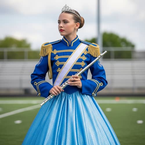 Marching Band Uniform for Girls: Blue Warrior Design