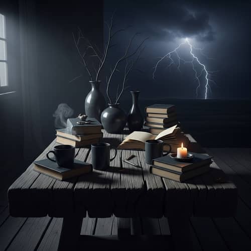 Enigmatic Existentialism: Dark and Moody Philosophical Scene