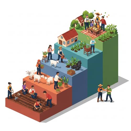 Diverse Farmers Climbing Towards Prosperity | Farming Lifestyle