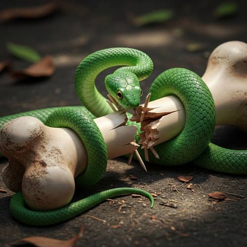 Restoring Broken Femur Bone with Green Snake