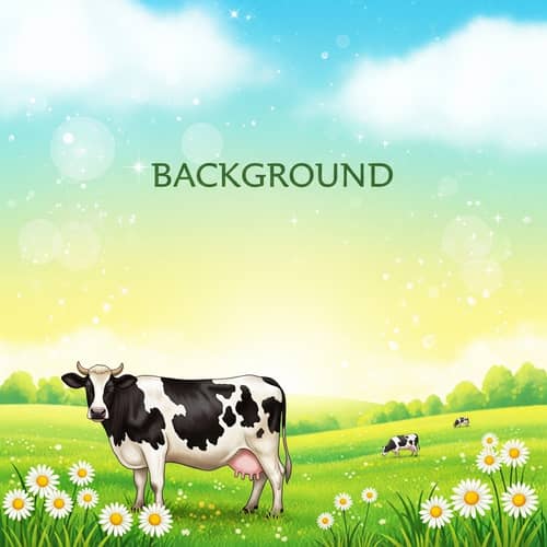 Bright & Charming Pastel Background with Cheerful Cow Theme