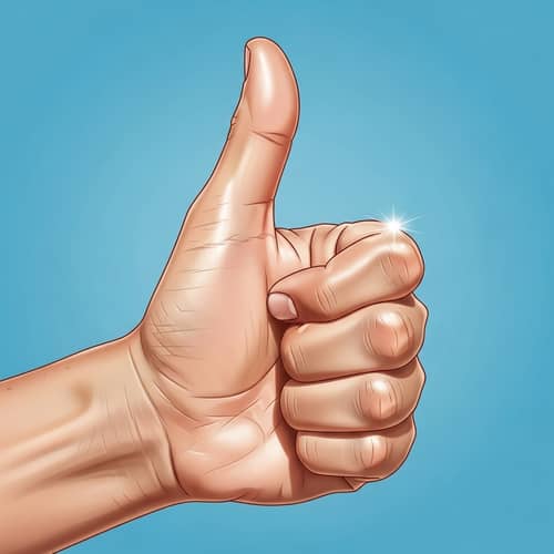Friendly Thumbs Up Gesture - Positive and Upbeat Illustration