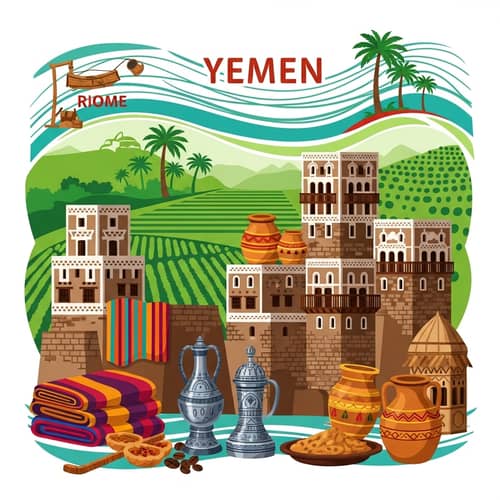 Vibrant Yemeni Culture: Abstract Representation