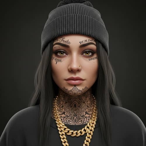 Urban South Asian Princess with Intricate Tattoos | Glamorous Street Style