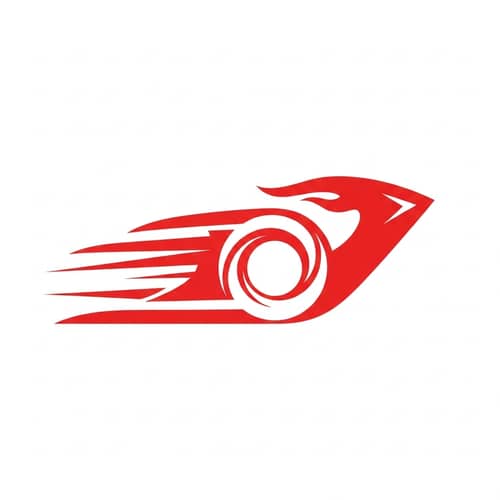Innovative Red & White Logo Design for Automobile Fuel Company