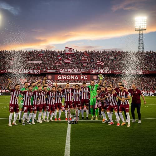 Girona FC Victorious League Championship Celebration