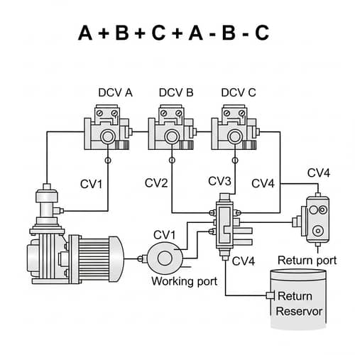 Hydraulic Circuit Design Using Cascade Method - DCVs, CVs, Pump, Actuator
