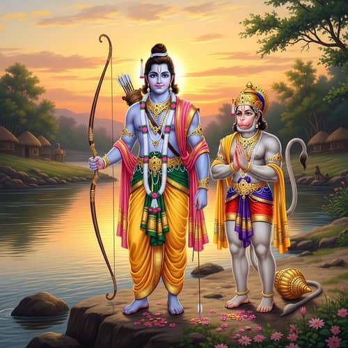 Lord Rama and Hanuman in Ancient Indian Mythology