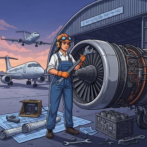 Vector Design for Female Aircraft Engineer