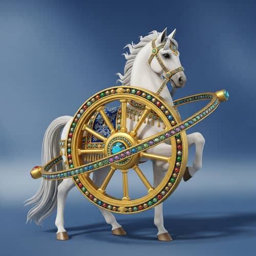 Pokemon Arceus: Divine White Horse with Golden Wheel