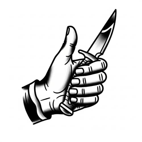 Traditional Black and White Tattoo Design - American Style