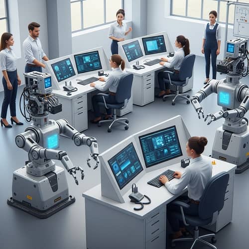 Intelligent Automation: Robotics & Humanity in Futuristic Work Environments