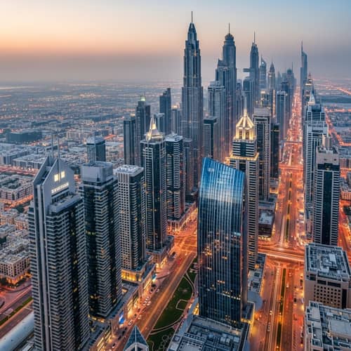 Luxurious Dubai Downtown Skyline at Dawn | 8K High-Res Photo