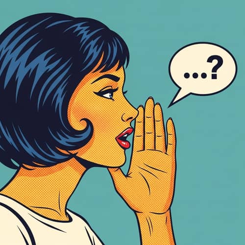 Retro Pop Art Woman Whispering | Vibrant Aesthetic