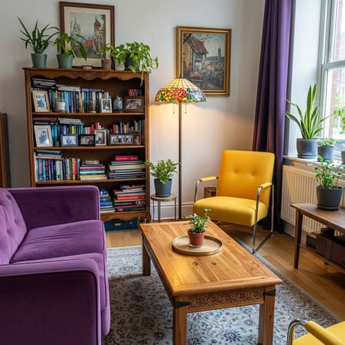 Cozy Living Room Furniture Set | Stylish Sofa, Modern Armchair, Wooden Coffee Table