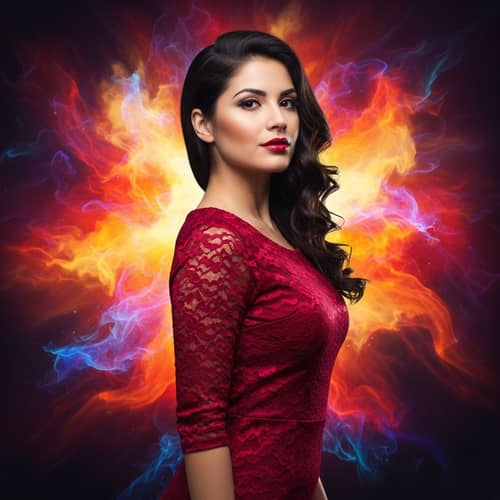 Elegant Hispanic Woman in Fashionable Dress | Confidently Standing at Sunset