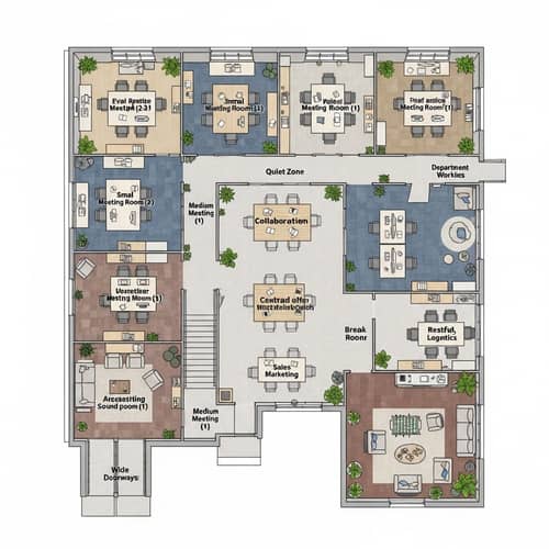 Wedding Event Management Office Design - Start-up Company Floor Plan
