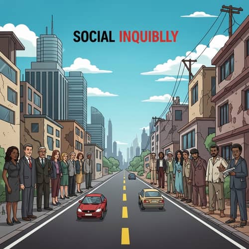 Illustration Depicting Social Inequality in Realistic Style