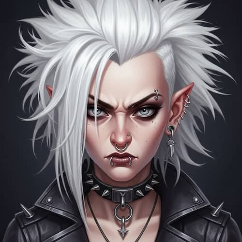 Edgy Punk Fantasy Woman Portrait