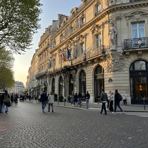 Elegant Parisian Hotel at Sunset