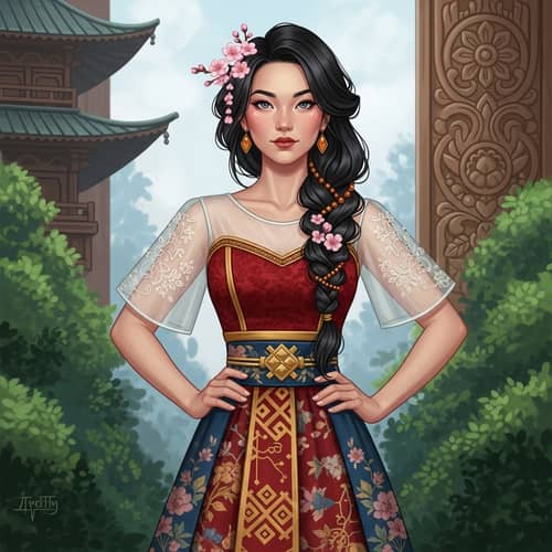Woman of Russian, Japanese, and Filipino Heritage: Beauty in Diversity