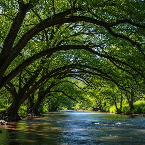 Tranquil River Landscape | Serene Nature Scene