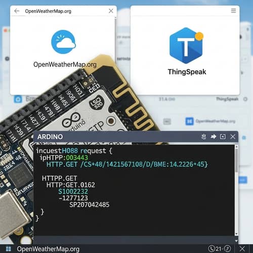 ESP32 HTTP GET Request: OpenWeatherMap & ThingSpeak Interaction