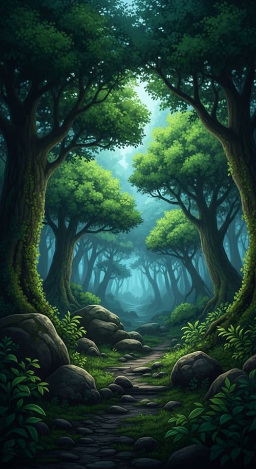 Captivating Fantasy Forest with Ethereal Hues | Tranquil scene