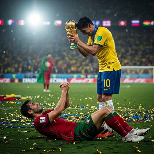 Realistic Image: South American Player with World Cup Triumph
