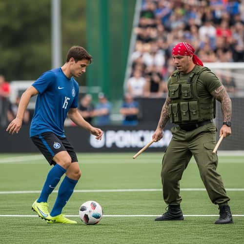 Thrilling Showdown: Soccer Pro vs. Muscular Challenger