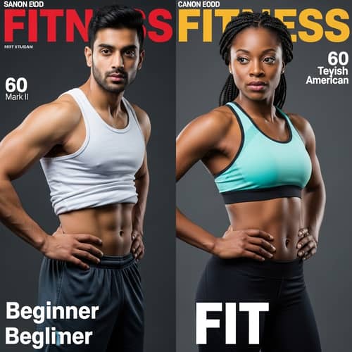 Fitness Transformation Comparison | Vibrant Colors & Dynamic Poses