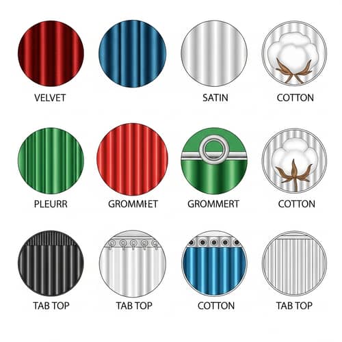 Circular Icons for Curtain & Textile Website