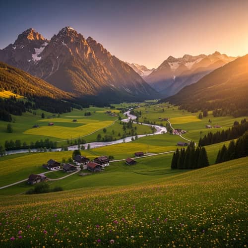 Breathtaking Landscape | Majestic Mountains, River, and Forests