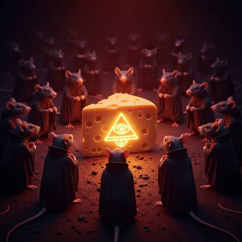 Satanic Rats Worship Illuminati Cheese | Eerie Photorealistic Scene
