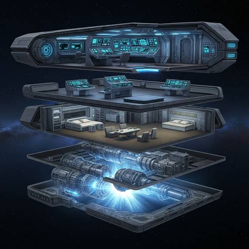 The Three-Body Problem: Exploring a Multilayered Spaceship Design