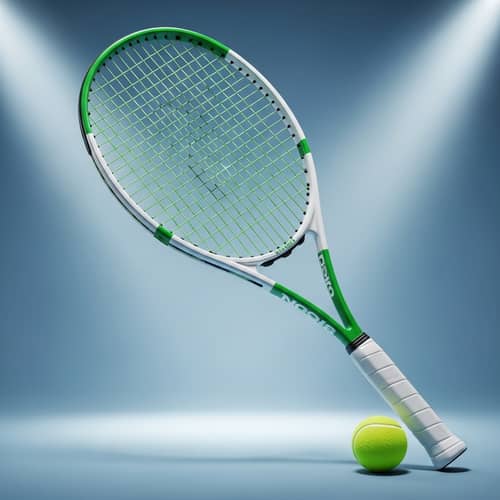 Premium White and Green Tennis Racket for a Stylish Match