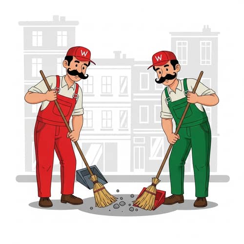 Classic Street Cleaning Team in Action | City Cleanup Service