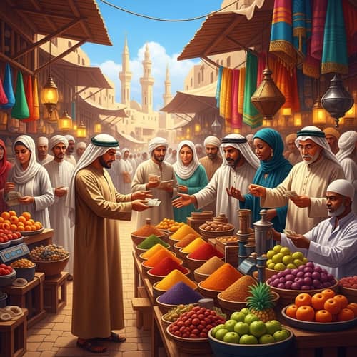 Traditional Middle-Eastern Market Scene | Diverse Trading Hub