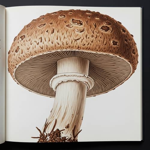 Detailed Scientific Mushroom Illustration | Natural History Art
