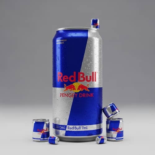 3D RedBull Energy Drink Can Visualization