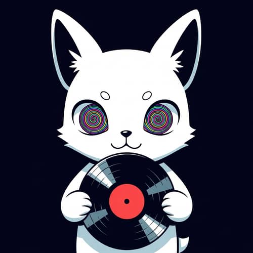 Anime-Inspired Pokémon Pikachu with Vinyl Record in Hands