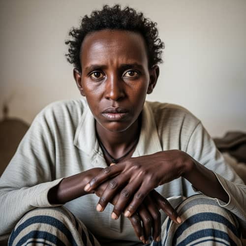Expressive Portrait of Ethiopian Person | Hunger and Dignity