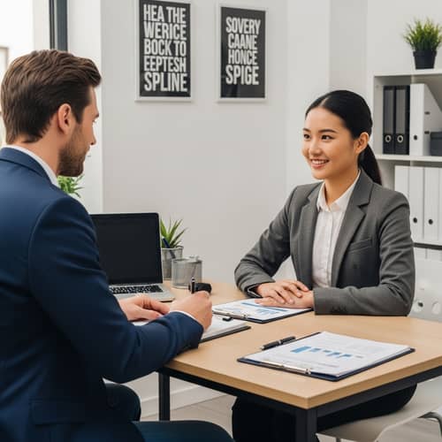 Professional Job Interview Scene: Optimism and Enthusiasm