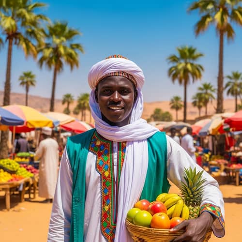 Sudanese Man in Traditional Market | Vibrant Culture