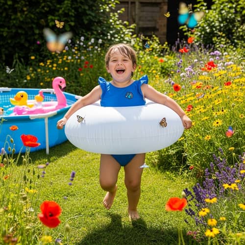 8 Year Old Laughing and Frolicking Outdoors | Sunny Setting