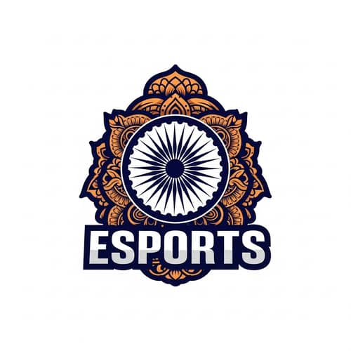 Indian Culture Esports Logo with Ashoka Chakra Symbol