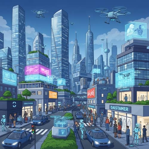 Futuristic Cityscape with AI Technology | Advanced Urban Living