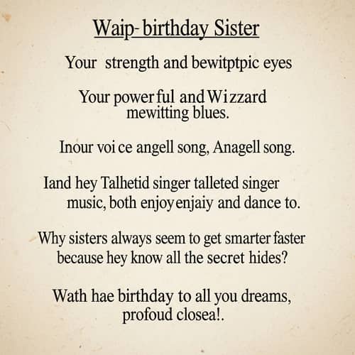 Heartfelt Birthday Wish for Dear Sister | Wizard with Blue Eyes