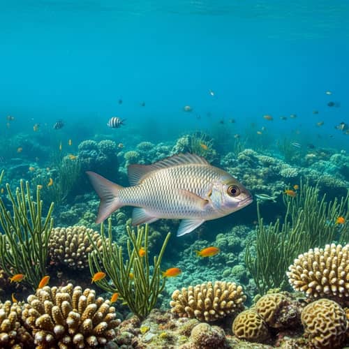 Vibrant Underwater Ecosystem with Colorful Fish and Corals