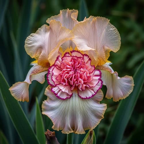 Vivid Hybrid Flower: Iris Carnation Rose Macro Photography